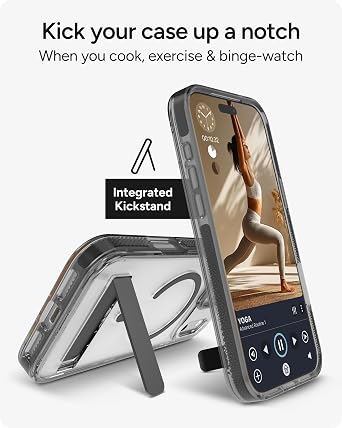 ZAGG Santa Cruz Snap Case with Kickstand for iPhone 17 Pro Max - Jet Black, Drop Protection (13ft/4m), MagSafe Charging Compatible, ClearGuard Anti-Yellowing Technology, Scratch Resistant Phone Case