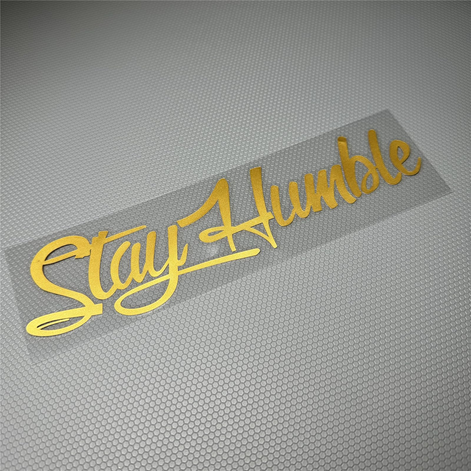 Car Stickers for Stay Humble Auto Front Rear Windshield Window Decal Vans Truck Window Tail Decoration (Matte Gold, 200x50mm)