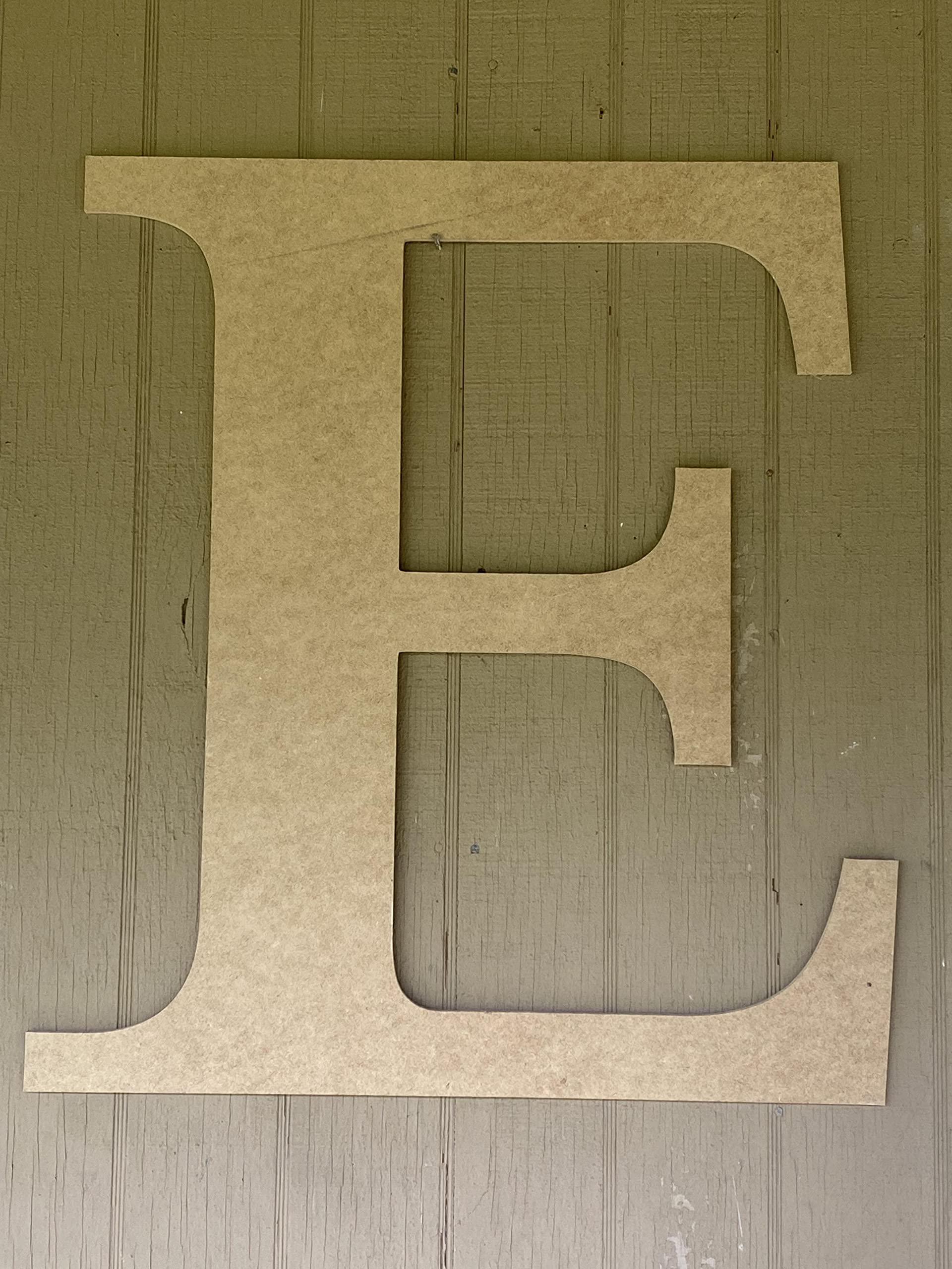 Letras de madera sin terminar de 18 pulgadas, monograma R, letras de madera pintables clásicas del alfabeto para colgar en la pared, decoración de guardería ABC