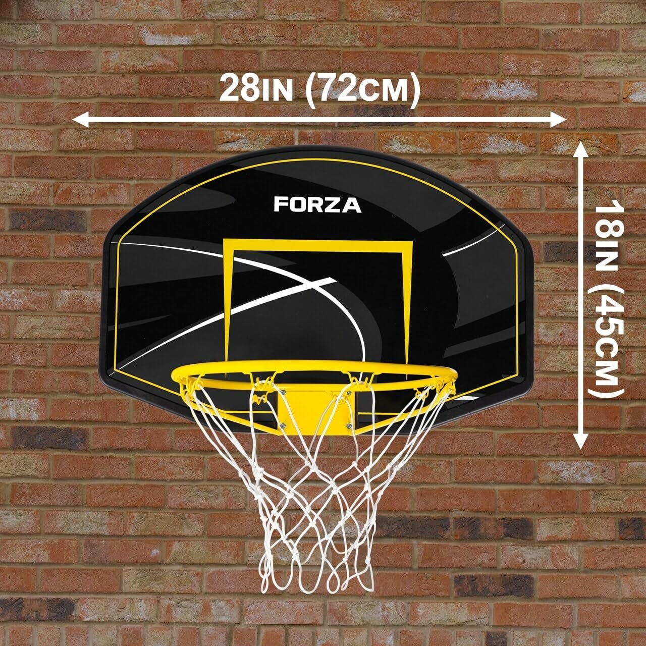 FORZA Panneau et Anneau de Basket-Ball à Fixation Murale | Taille Standard et Mini | Entraînement Intérieur et Extérieur