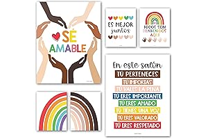 Todos Son Bienvenidos Aquí | Pósteres de diversidad cultural | Decoraciones coloridas...