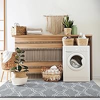 Vista 5 de Chicrug Shag Alfombra de Pasillo Geométrica Moderna para Dormitorio, 2 x 6 pies, de espuma viscoelástica, alfombra de pasillo para interiores