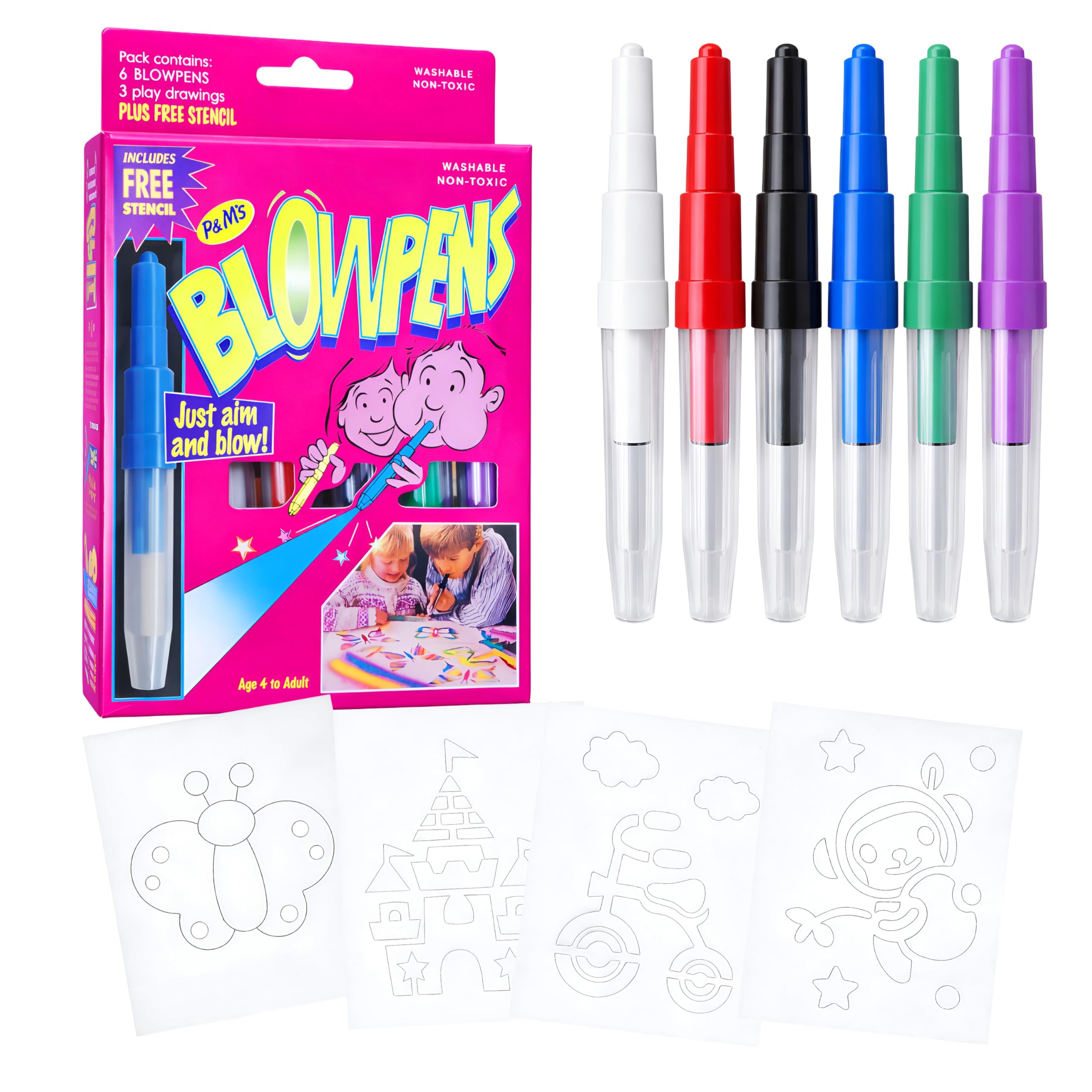 Toyshine Blow Pens Art & Craft Drawing Set for Kids | Air Marker Colouring Kit with Stencil | Creative Spray Drawing Activity | Washable & Non-Toxic Colours for Children Age 4+Birthday Return Gift-image-34