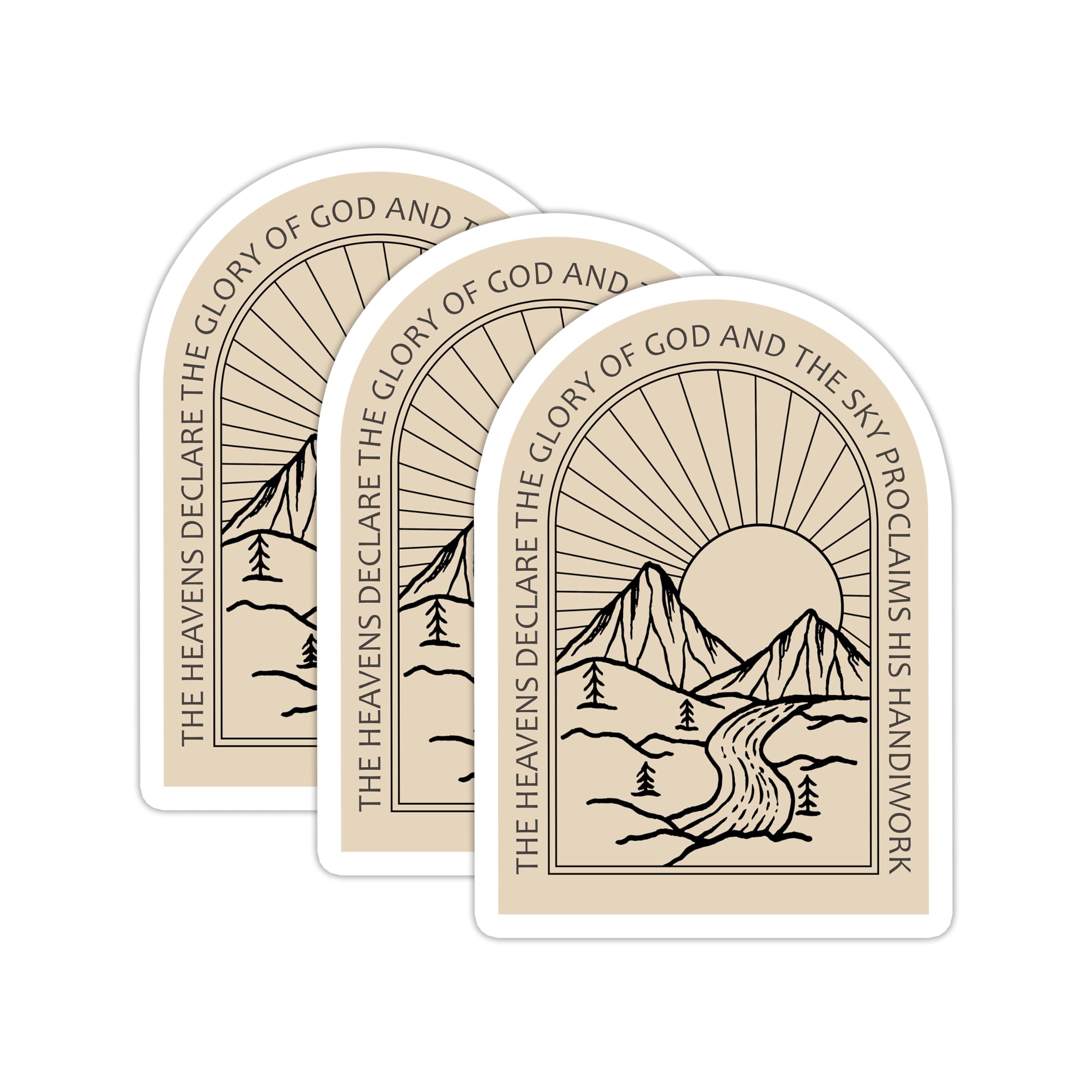 Autocollant religieux chrétien lot de 3 stickers vinyle découpé The Heavens 7,6cm
