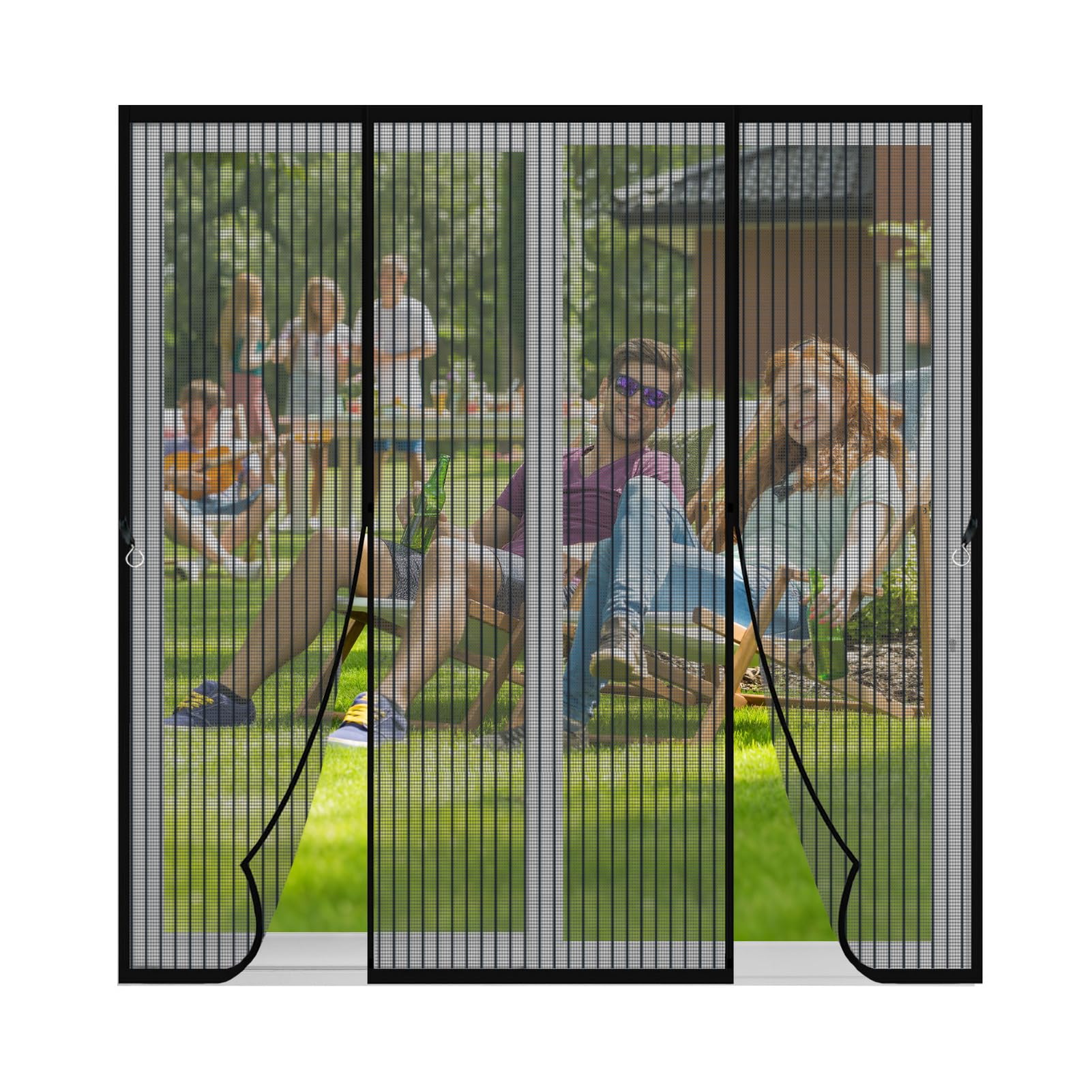 Moustiquaire porte fenetre double ouverture laterale automatique