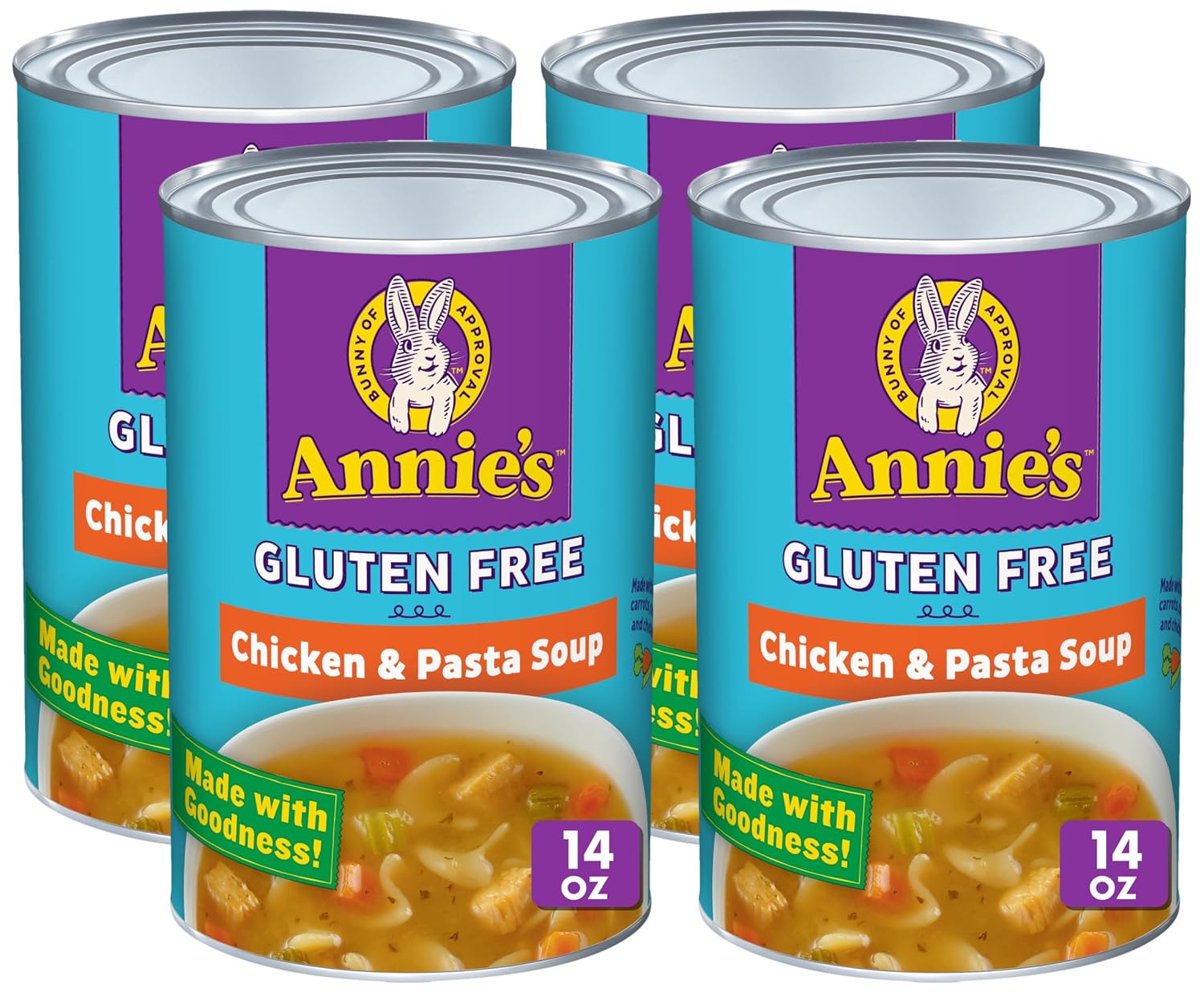 Annie’s Gluten Free Chicken & Pasta Canned Soup, Ready To Serve, 14 oz. (Pack of 4)