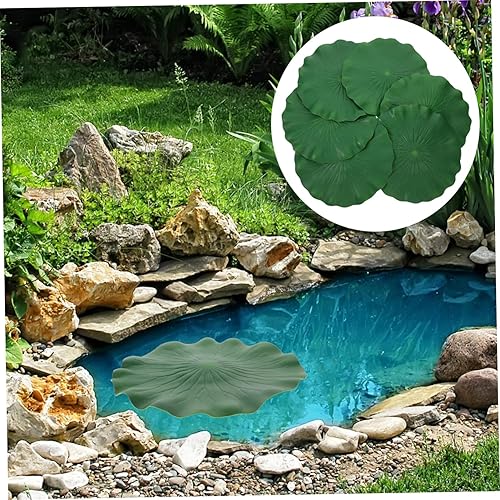 Miniatura 9 de GANAZONO 6 piezas de decoración de pecera, decoración de flores, piscina, estanque flotante, parada de puerta al aire libre, hojas artificiales,