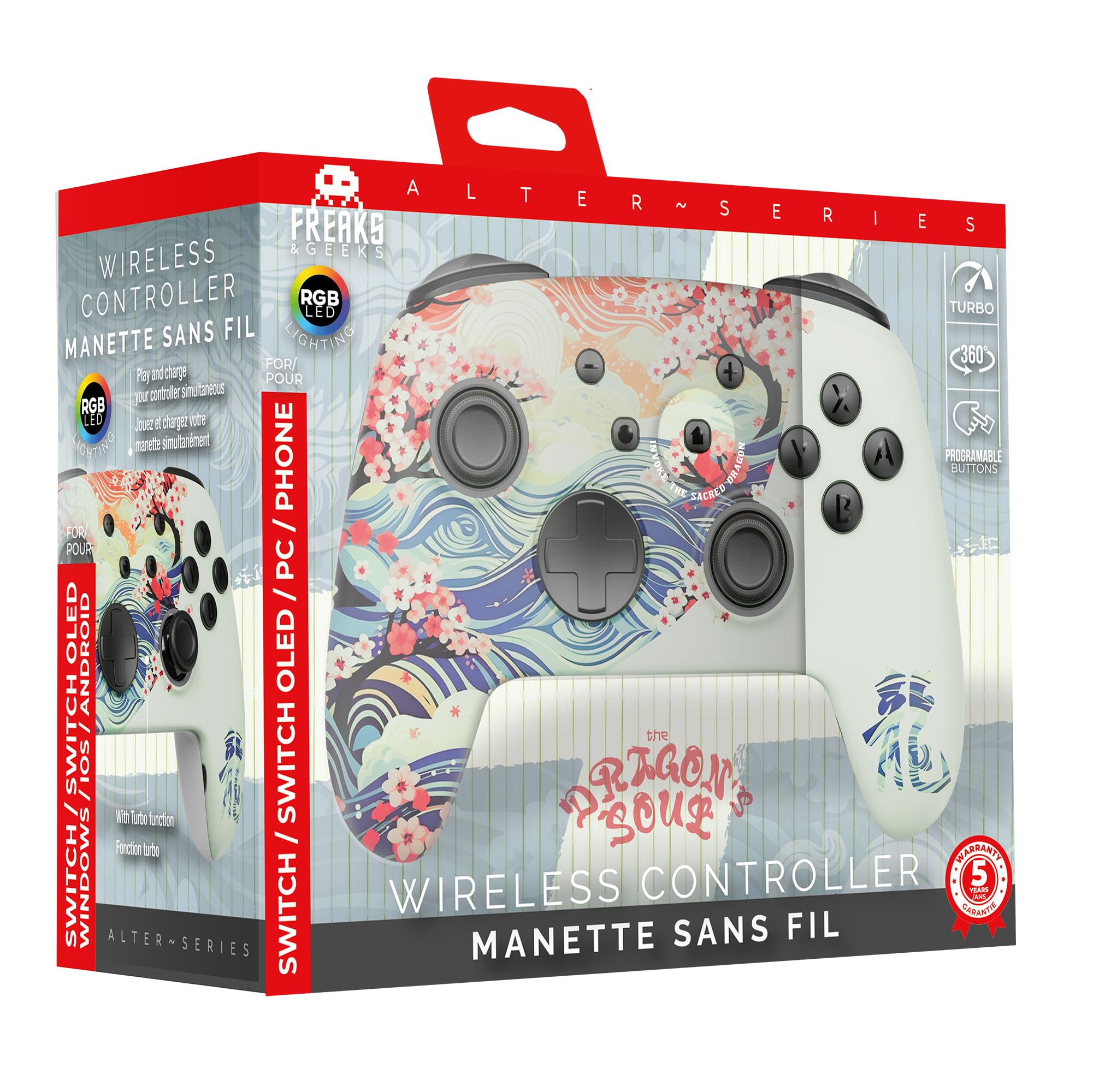 Freaks and geeks -Manette Switch/PC Sans-fil RGB - Dragon's Soul