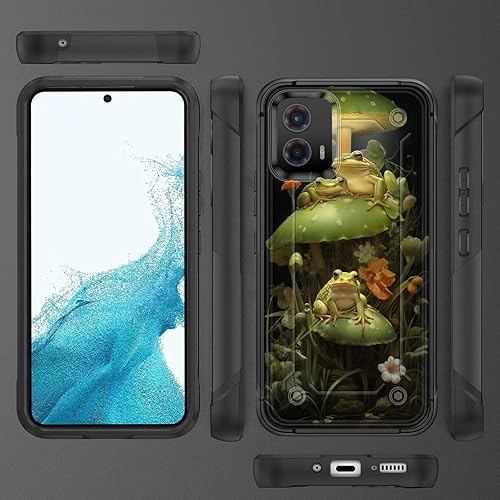 Miniatura 6 de Funda para Moto G 5G 2023, resistente de doble capa de policarbonato duro y silicona suave, resistente a prueba de golpes, funda protectora para
