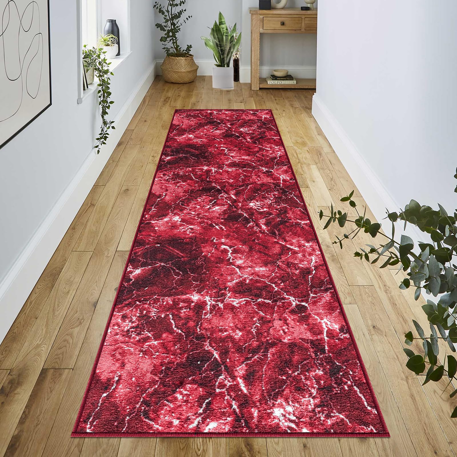 renoazul® Carpet Runners for Hallways Non-Slip Long & Wide Heavy-Duty Plain | 80 x 300 cm Super Absorbent Indoor Stair Carpet and Kitchen Anti-slip Floor Mats - Greeky Rug - Grey & Black — view 109