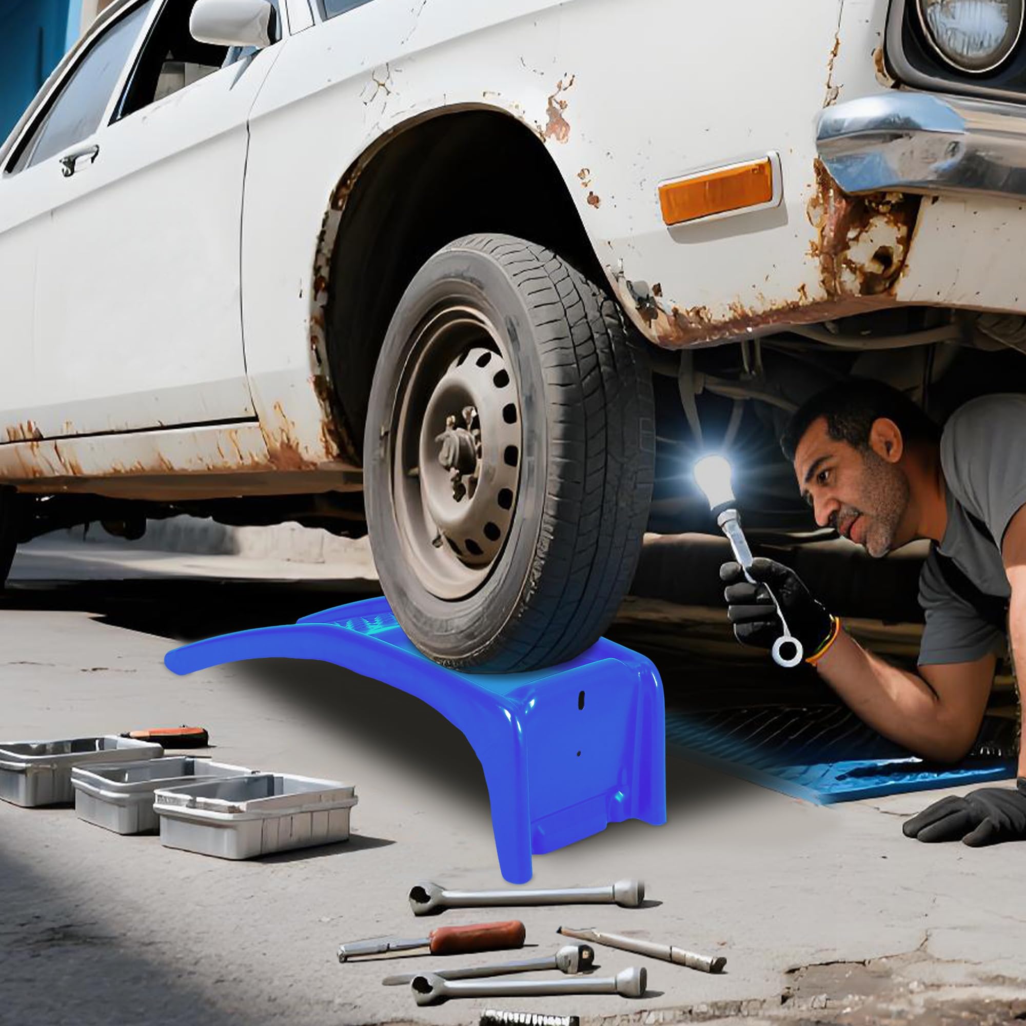 Auto Ramp Set 8000 Lb Car Ramps Heavy Duty Car Ramps Set 8000lbs Auto Ramp Solid ...