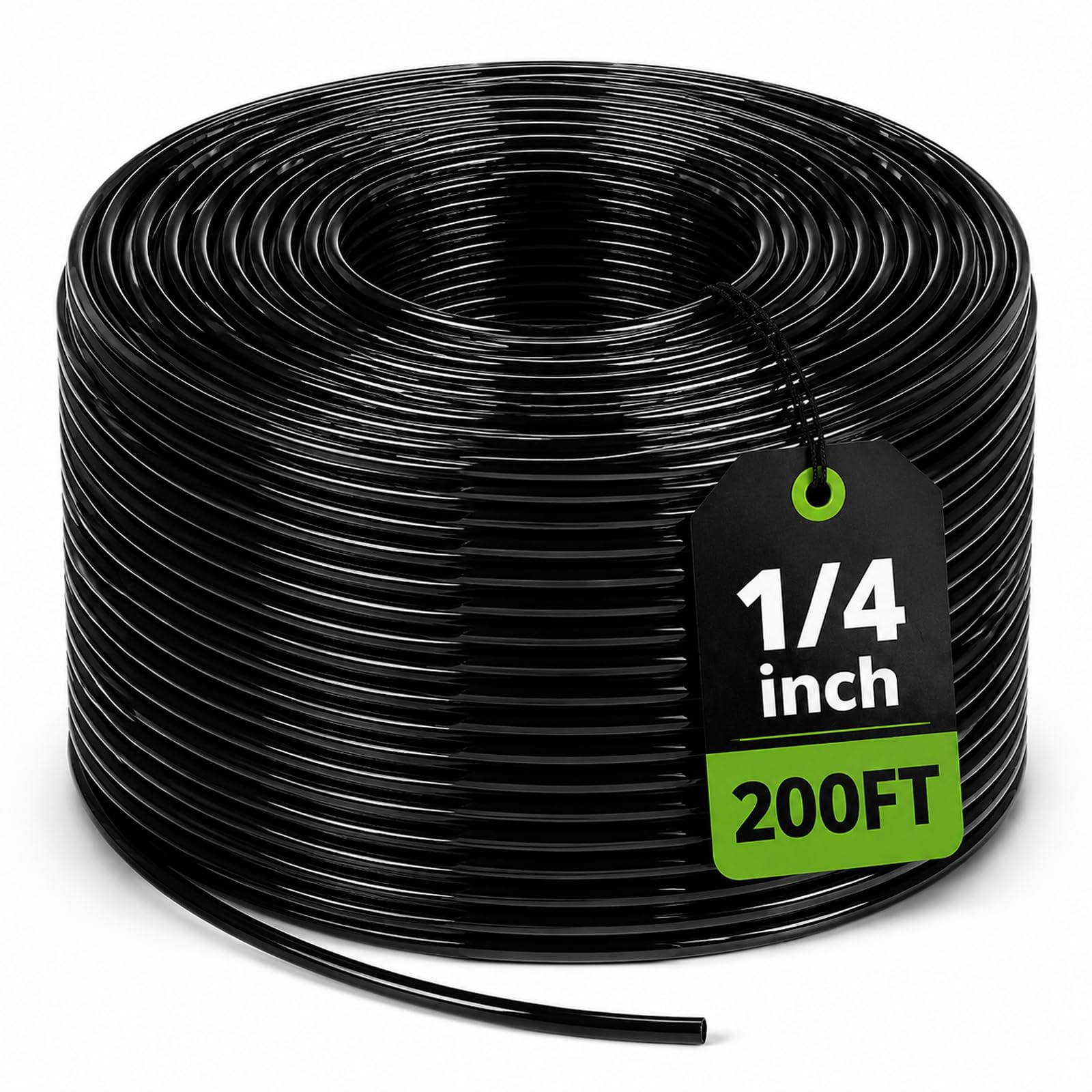 Tubo de riego por goteo de 200 pies de 1/4 pulgadas en blanco, manguera de riego por goteo, línea de tubo de riego de jardín para sistema de riego de jardín