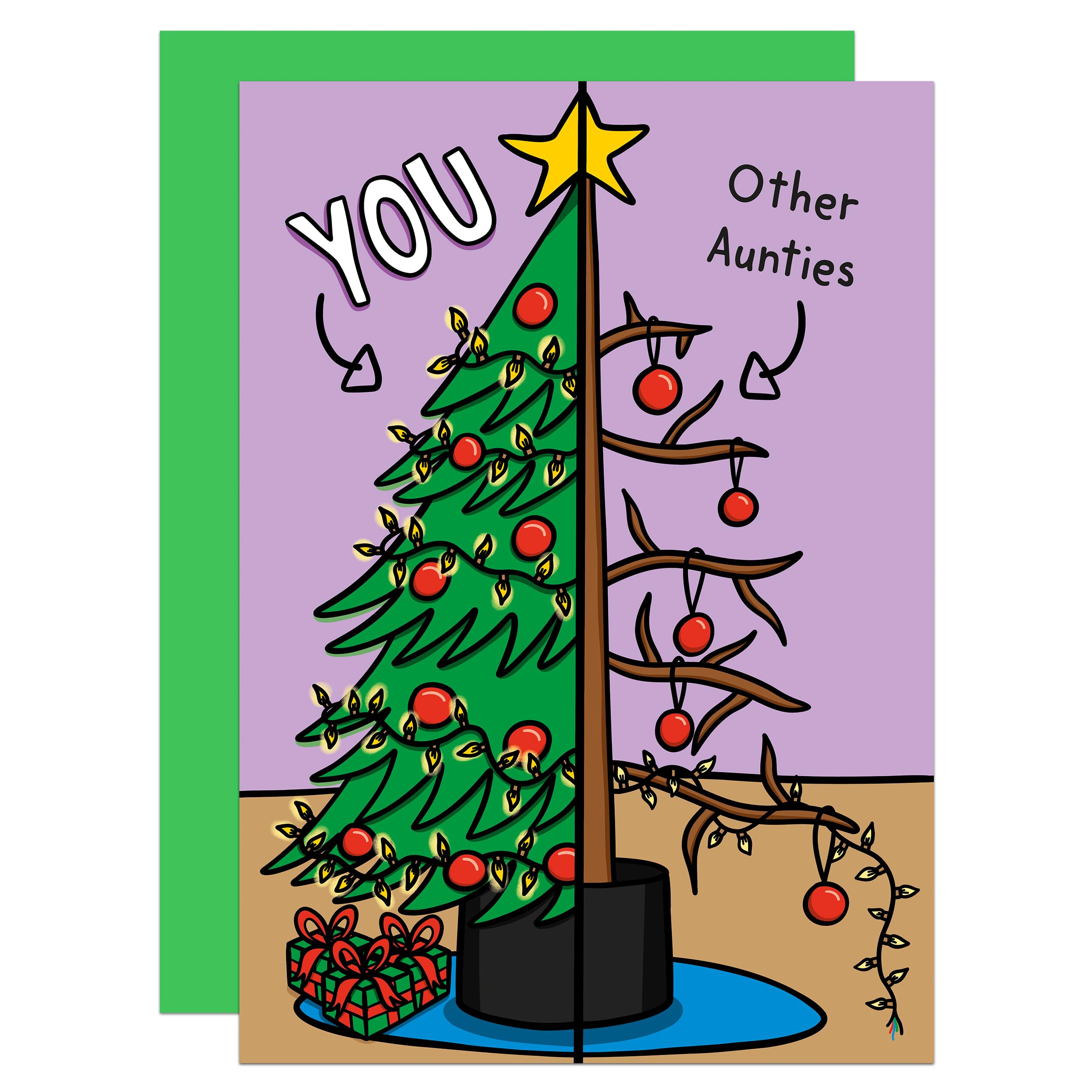 Funny Auntie Christmas Card, Cute, Christmas, From Nephew, From Niece, The Best, For Aunt (Auntie)