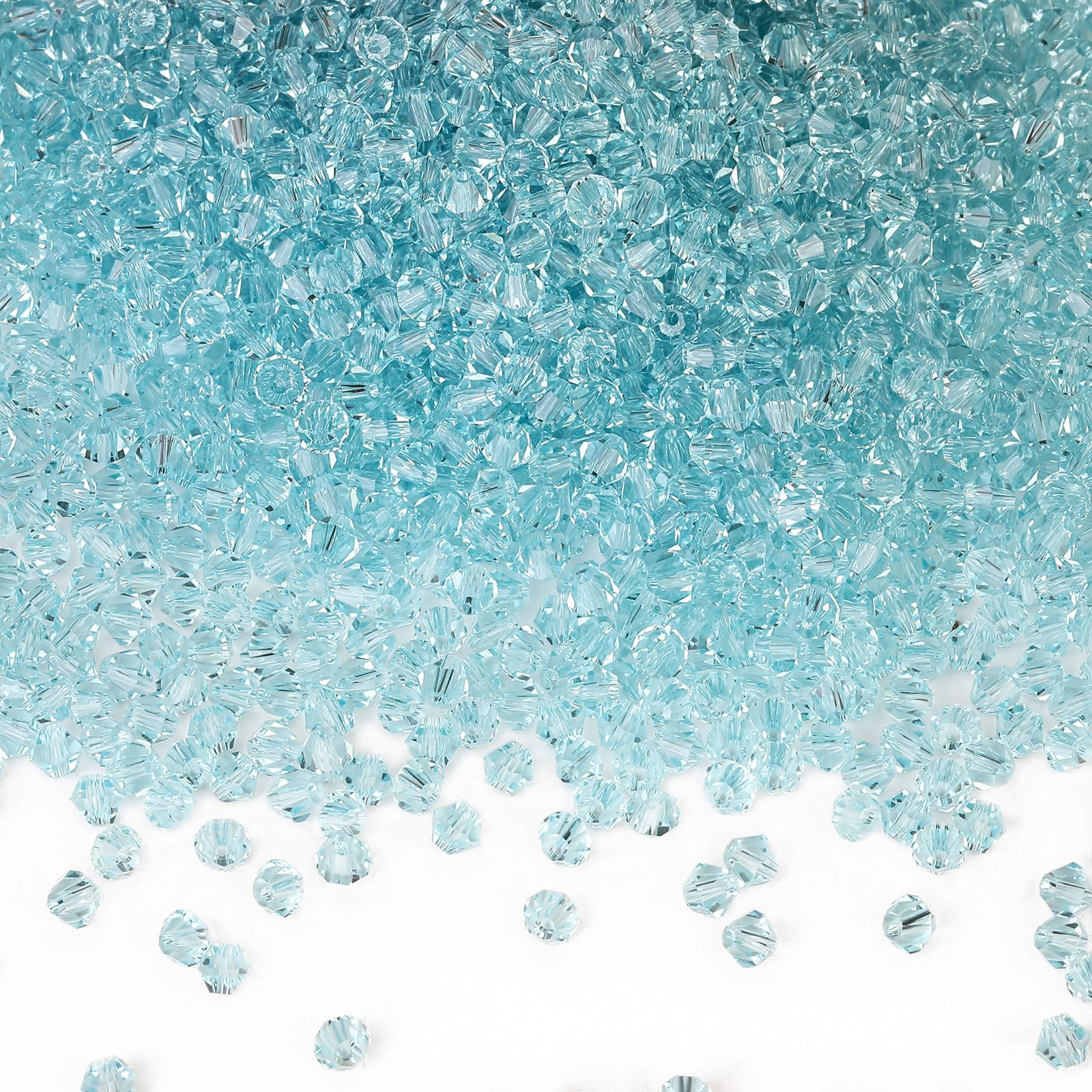 DoDoBeads 720 Pcs 4mm Bicone Crystal Beads, Sea Salt Blue Beads for Bracelet Making, Glass Beads for Bracelet Making, 4mm Beads for Jewellery Making, Small Beads for Friendship Bracelet Making