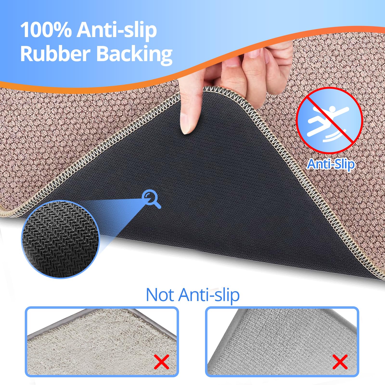 HOMTEB Tapetes de inodoro en forma de U, lavables de 24 x 20 pulgadas, ultrafina, superabsorbente, parte trasera de goma antideslizante, lavables a máquina y de secado rápido, alfombras de baño de