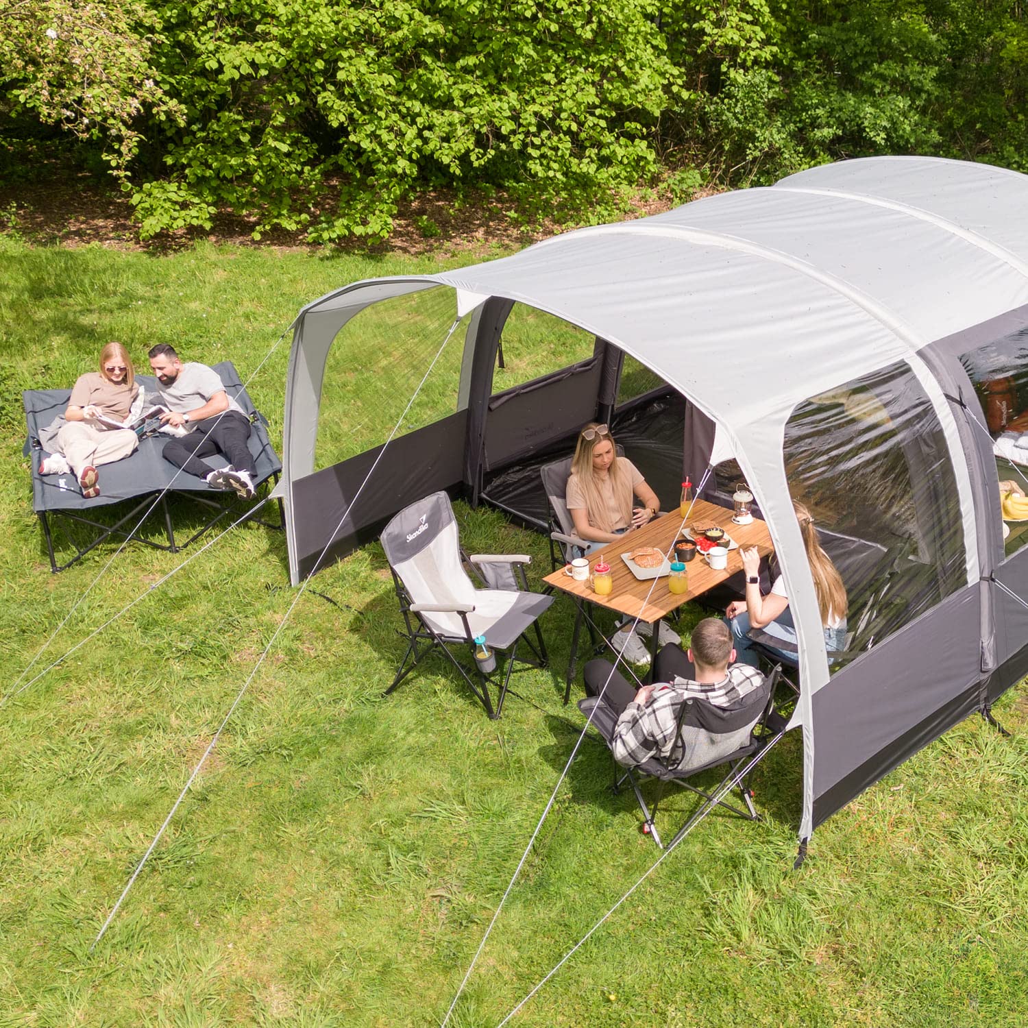 Skandika Timola 6 Air nadmuchiwany namiot powietrzny dla 6 osób, z technologią Sleeper / bez niego, słup wody 4000 mm, wysokość 220 cm, Canopy, Air Tent, namiot rodzinny, outdoor, kemping