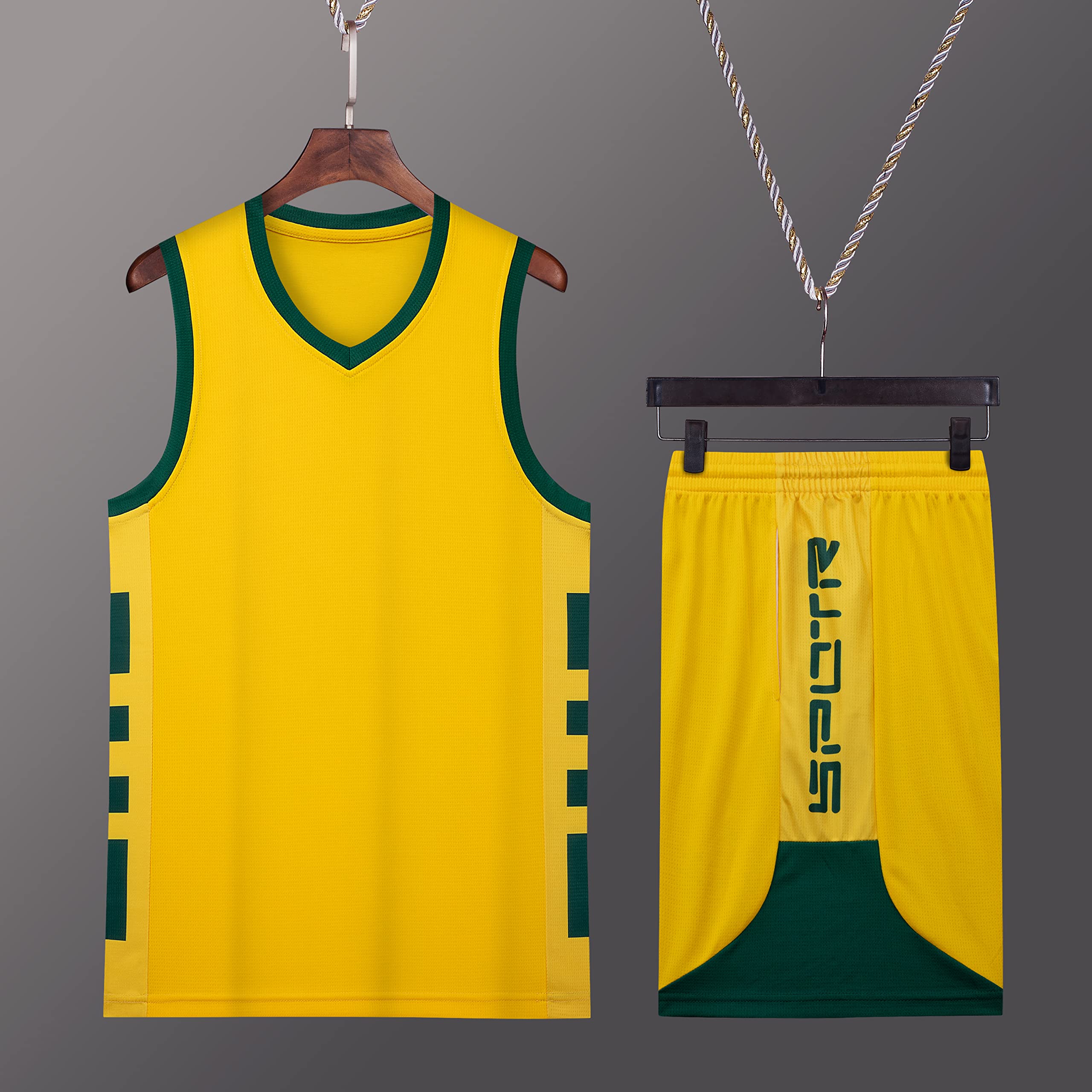 Custom Basketball Jeresy Fan Jersey Fashion Basketball Jersey Printed Team Name & Number Personalized Team Uniforms for Men Women Youth/Kids Yellow