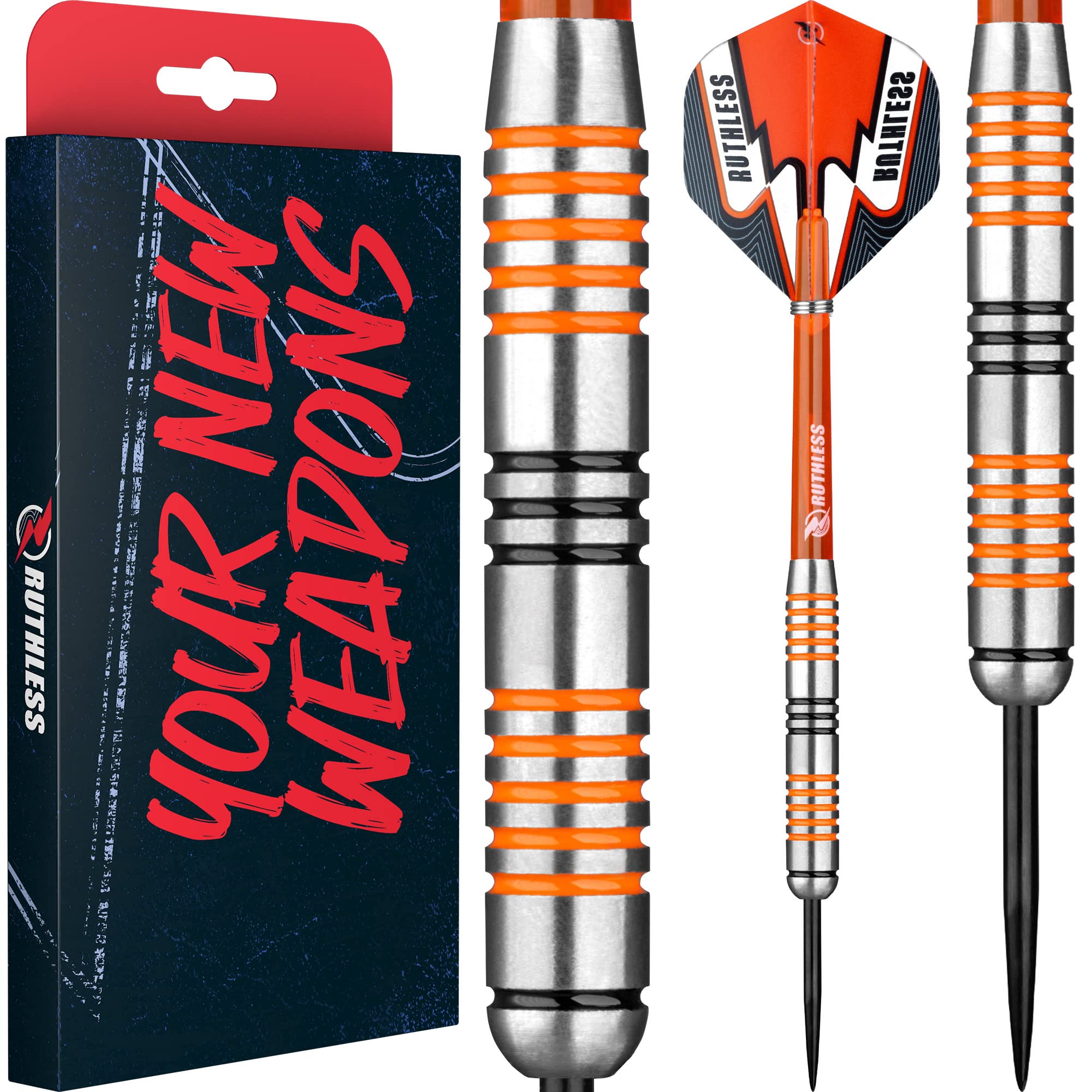 RUTHLESS Tigers Darts | 90% Tungsten Steel Tip Tungsten | Ringed 27g