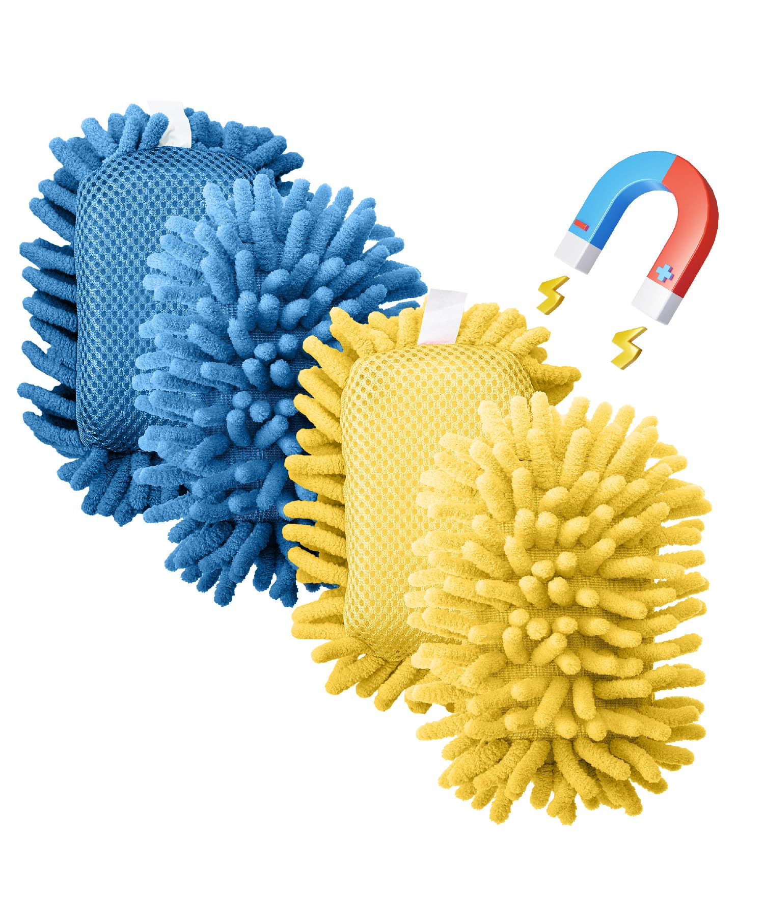 Mr. Pen- Magnetic Microfiber Shag Whiteboard Erasers, 4" x 6", 4 Pack, Dual Surface, Washable Large Dry Erase Board Cleaner for Chalk, Marker,