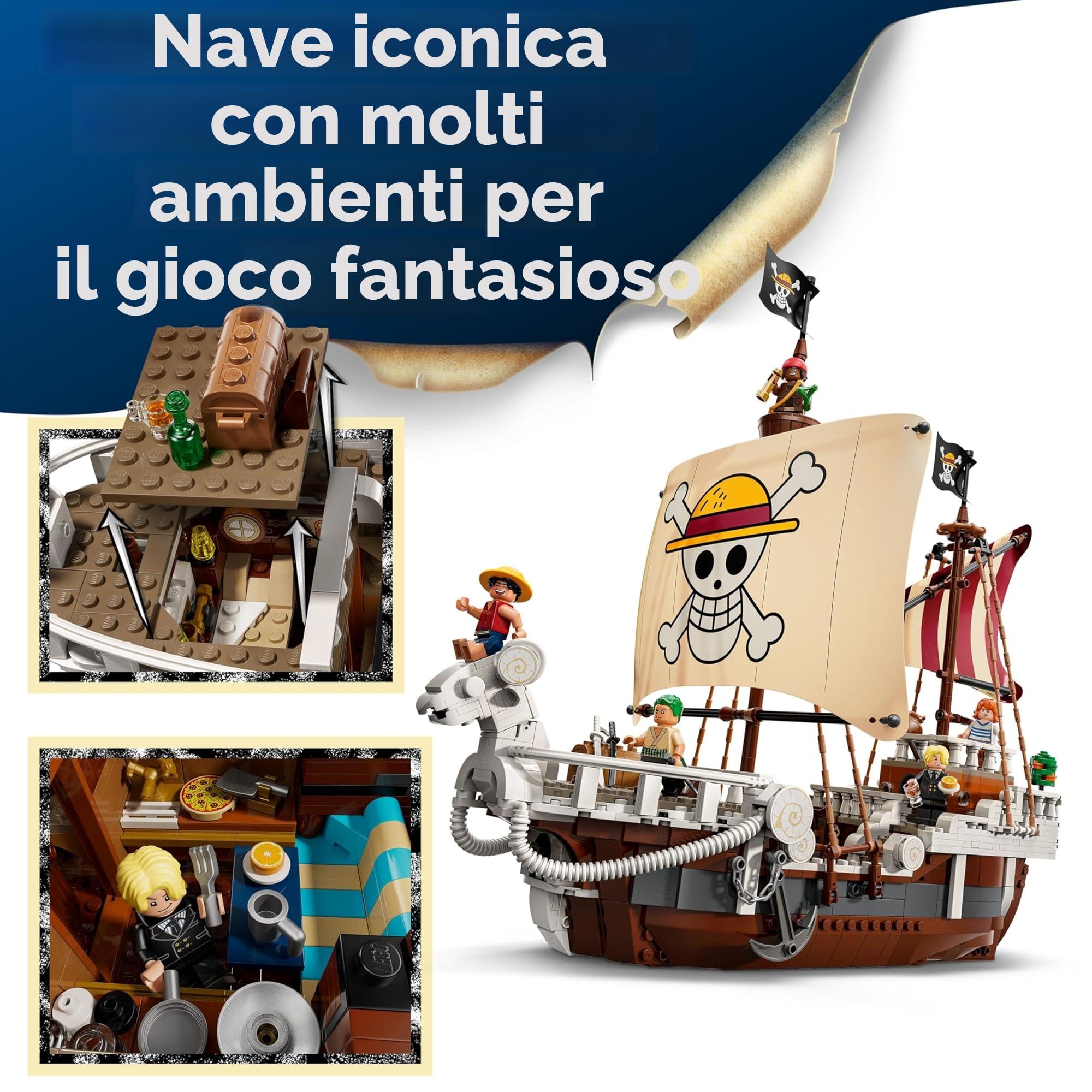 LEGO One Piece Nave 75639 – La nave pirata Flying Lamb One Piece LEGO Set, novità 2025 (con piastrella stampata)