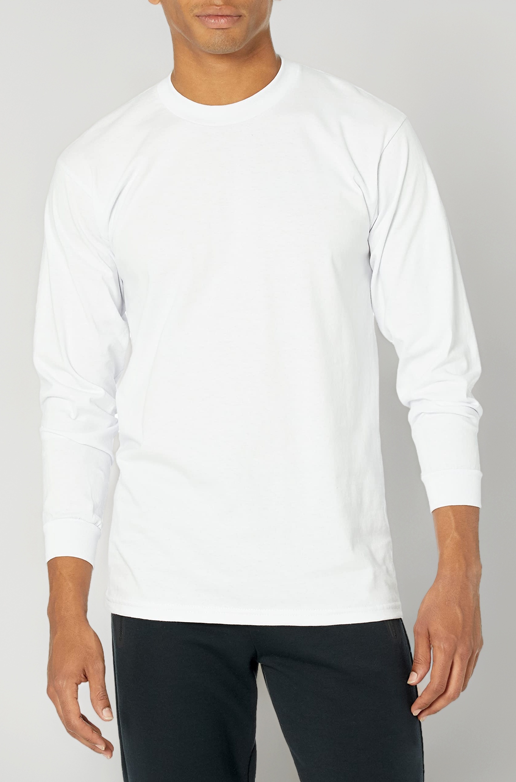 Men's Heavyweight Cotton Long Sleeve Crew Neck T-Shirt
