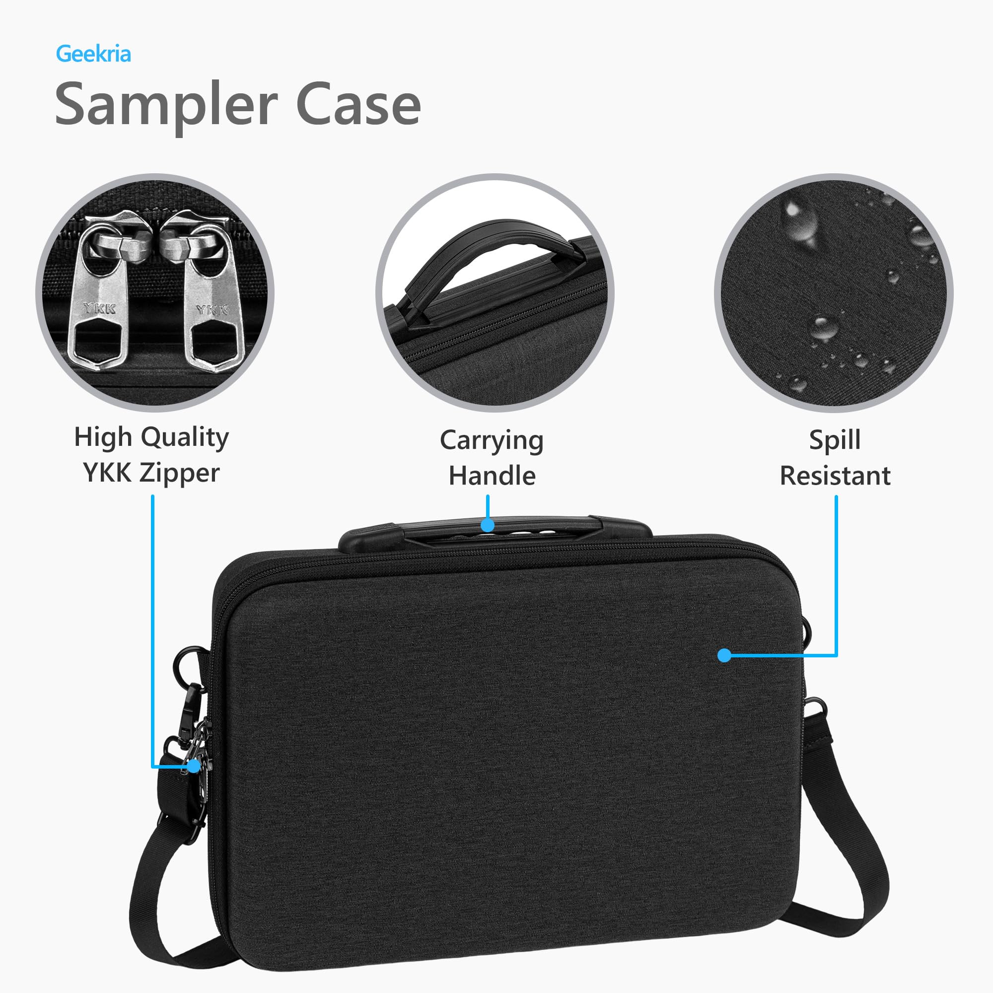GEEKRIA Custodia rigida da viaggio compatibile con Akai Professional MPC Sample Portable Groovebox, borsa da trasporto per sampler audio (grigio scuro)