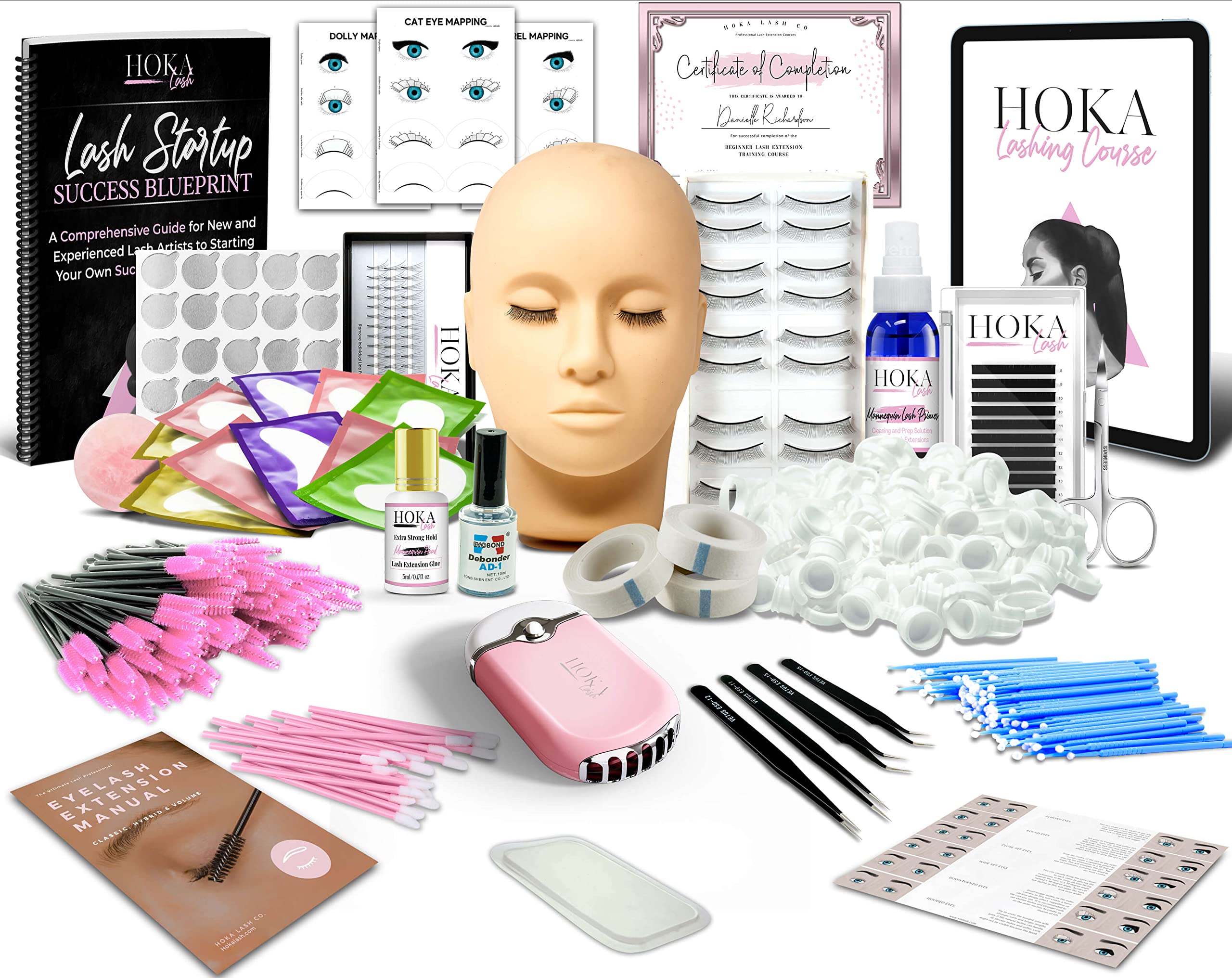 Amazon.com : Lash Eyelash Extension Kit: Professional Mannequin Head  Training For Beginners Cosmetology Esthetician Lash Technician Supplies  with Individual Eye Lashes Glue Lash Fan Dryer : Beauty & Personal Care