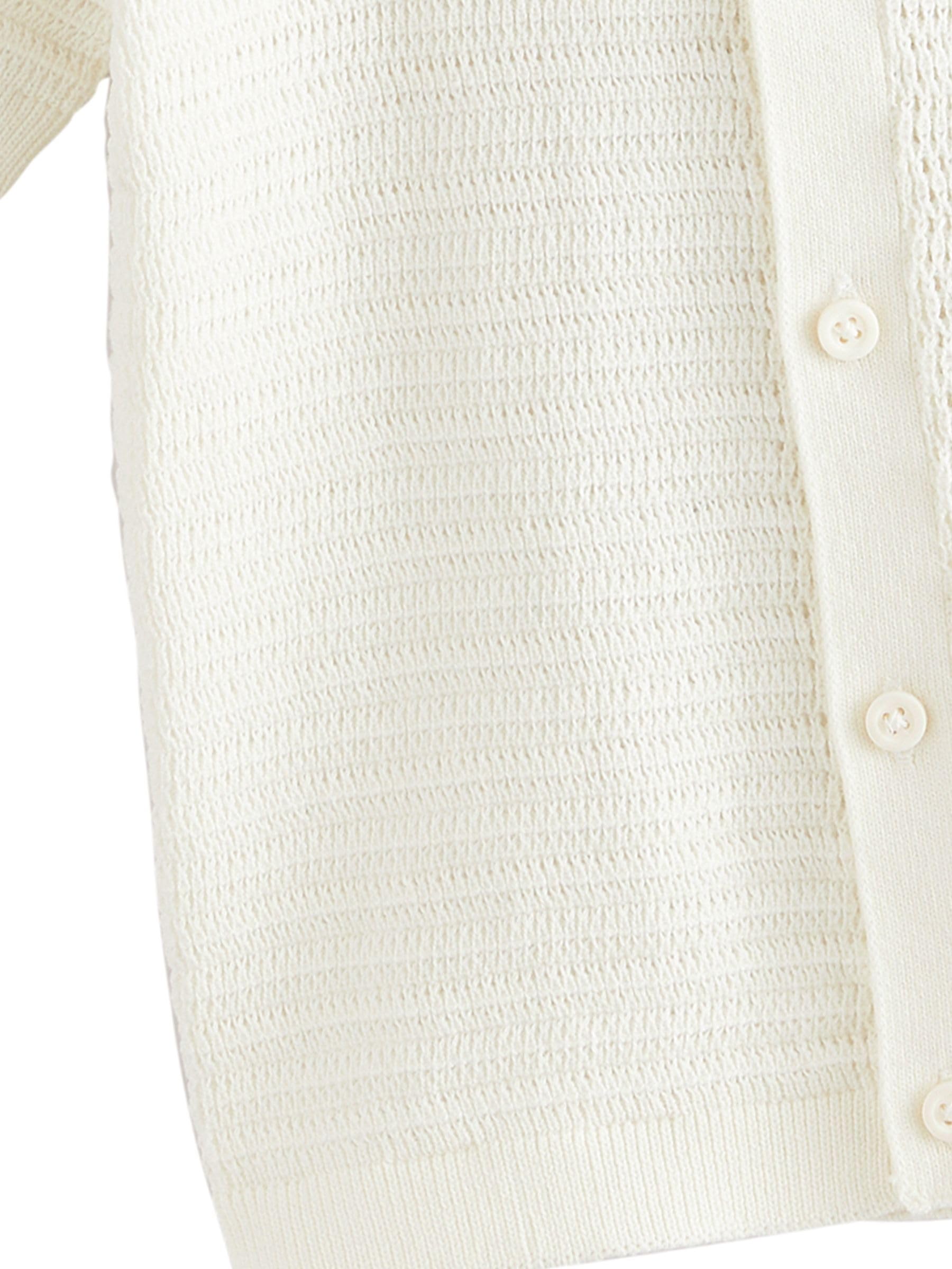 NEXT Garçon Polo en Maille 100% Coton à Manches Courtes texturé et col à Revers