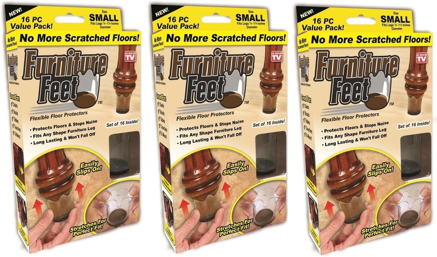 Furniture Feet Furniture Feet Flexible Floor Protectors 48 Pack (Small, Fits Legs 7/8-1 1/4").