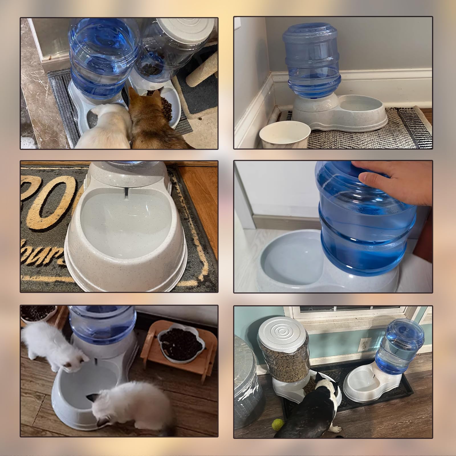 Dispensador de agua grande para perros, estación dispensadora automática de agua para mascotas, cuenco de agua de gravedad para perros y gatos, fuente grande para perros