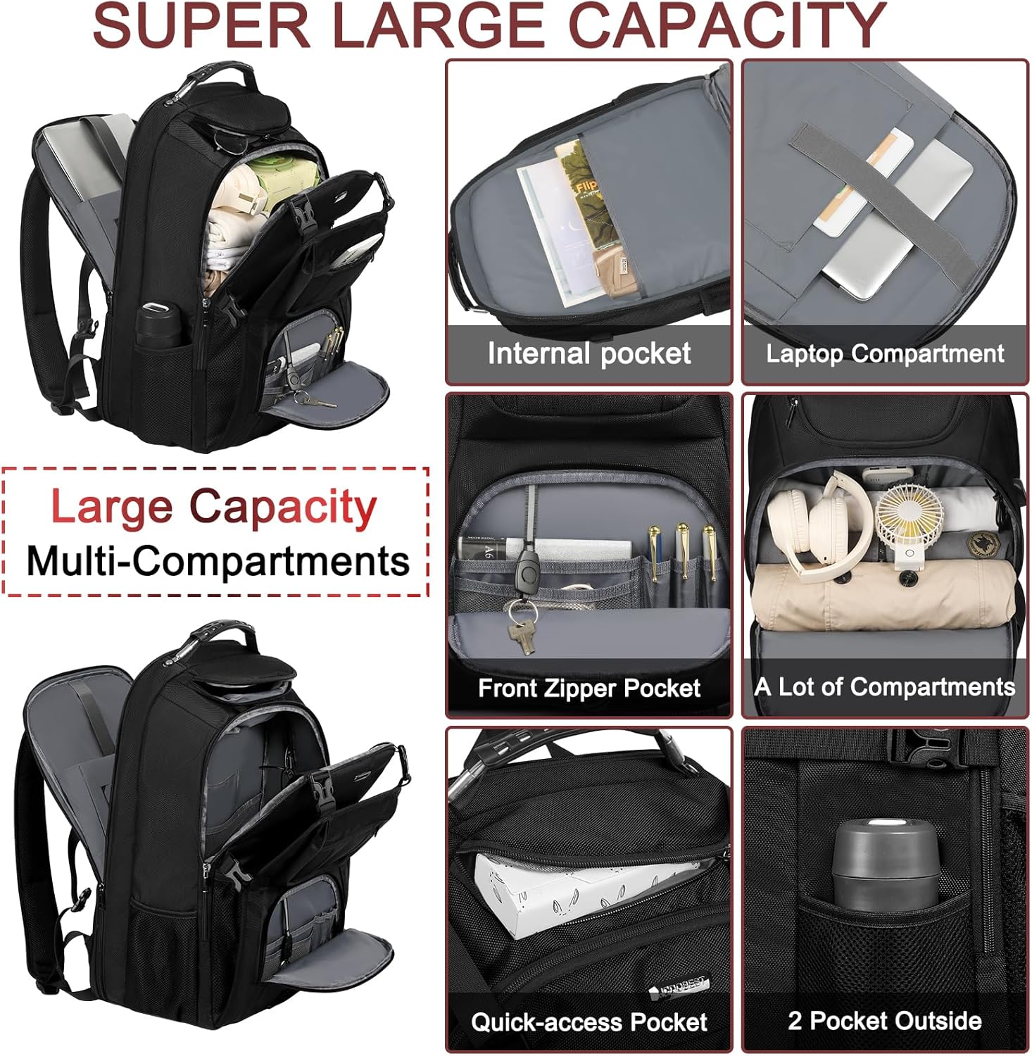 Extra Large Laptop Backpack for Travel, College & Work, TSA Friendly Commuter Gaming Bag, Compatible with PS5/PS5 Pro/PS5 Slim, Fit 15-18.4 inch laptop, 21.7x15.9x10.2