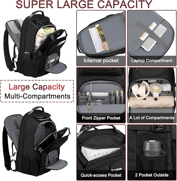 Extra Large Laptop Backpack for Travel, College & Work, TSA Friendly Commuter Gaming Bag, Compatible with PS5/PS5 Pro/PS5 Slim, Fit 15-18.4 inch laptop, 21.7x15.9x10.2