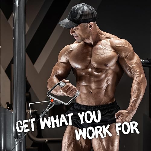 Vista 27 de Yes4All Cable Machine Attachment, Double D Handle & Tricep Rope Cable Attachment, Weight Machine Accessories Load 880 LB for Home Gym Negro