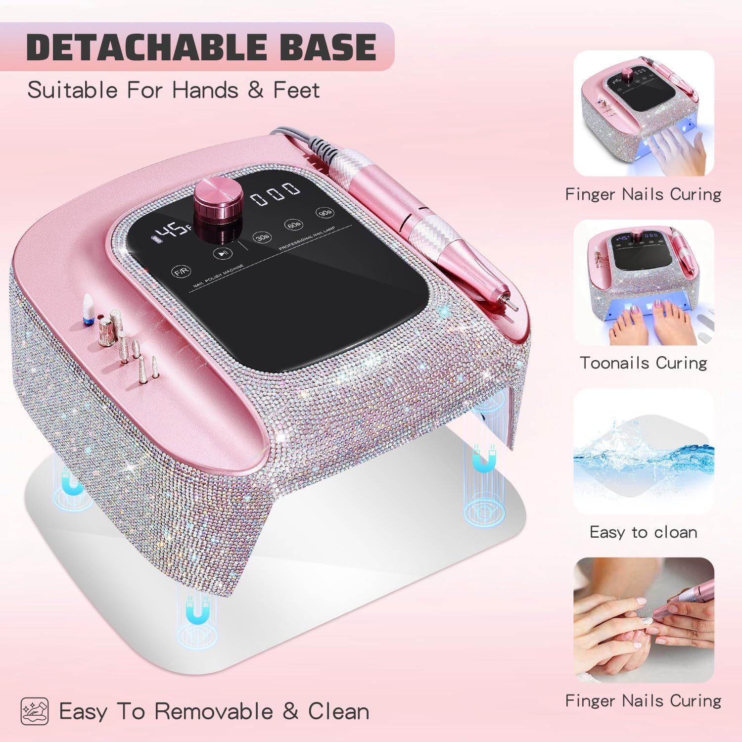 2-in-1 Rechargeable Cordless UV Nail Lamp & Electric Nail Drill Kit