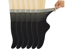 6 Pairs Yomandamor Womens Bamboo Diabetic Socks Size 9-11