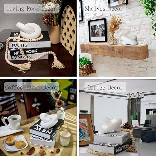 Miniatura 4 de Decoración de nudo de madera de 2 eslabones  para entrada de hogar celta bohemio, sala de estar, mesa de café, acentos, oficina, granja, objeto