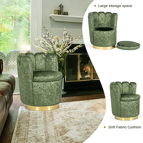 Miniatura 7 de Adeco, Respaldo acolchado suave con acento moderno, almacenamiento de barril tapizado, sofá individual de lectura, sala de estar, dormitorio, silla