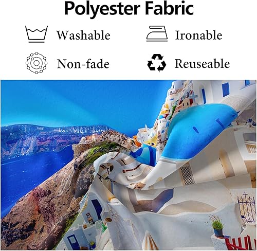 Miniatura 5 de CORFOTO Telón de fondo de tela de 20 x 10 pies para fotos de Grecia, Isla Santorini, Oia, Village, fondo de fotografía de Grecia para fiesta