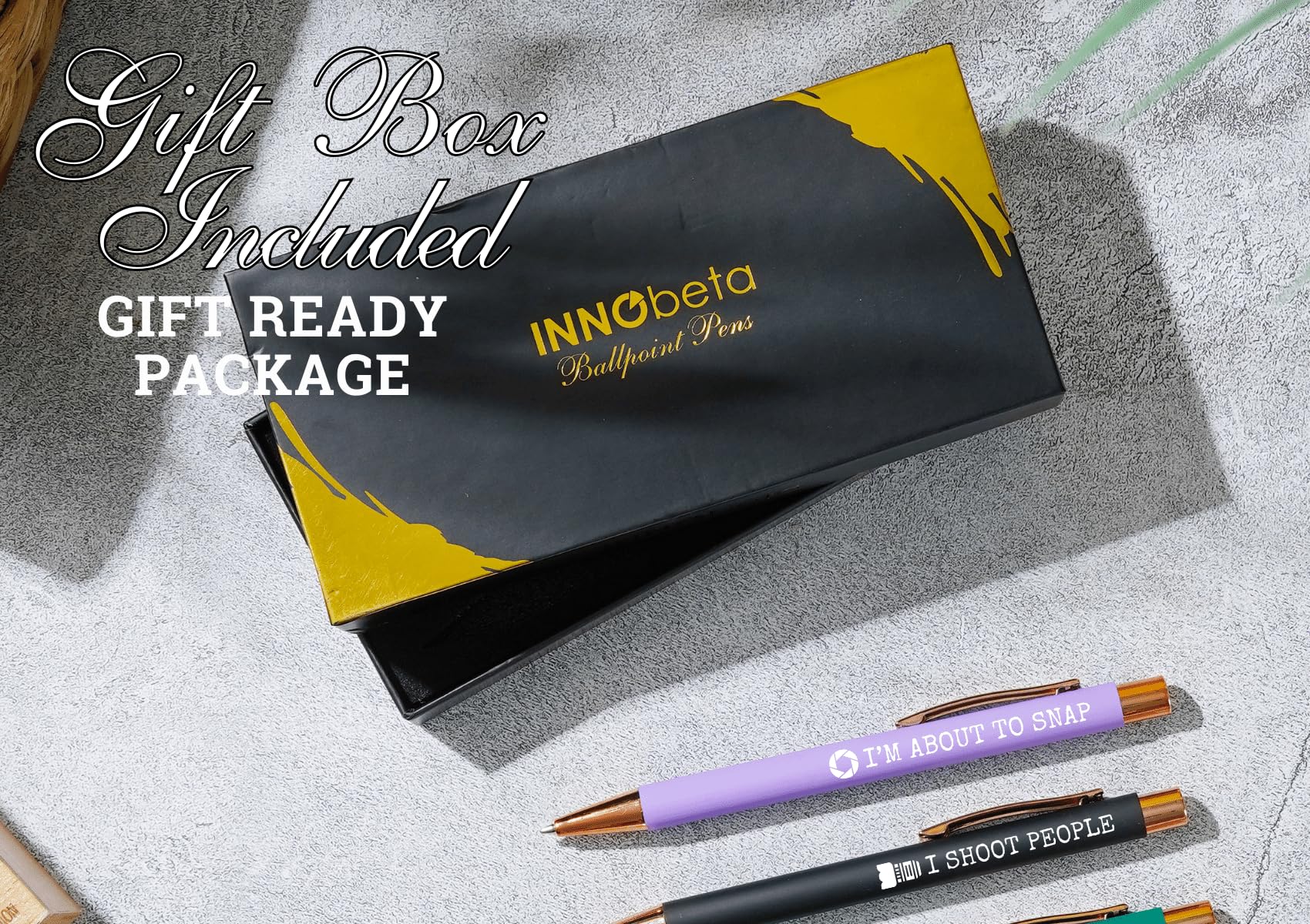 InnoBeta Photographer Gifts Ballpoint Pen Set of 4, Funny Photographer Gifts for Women/Men, Office Tools for Birthday, Christmas - Best Ever
