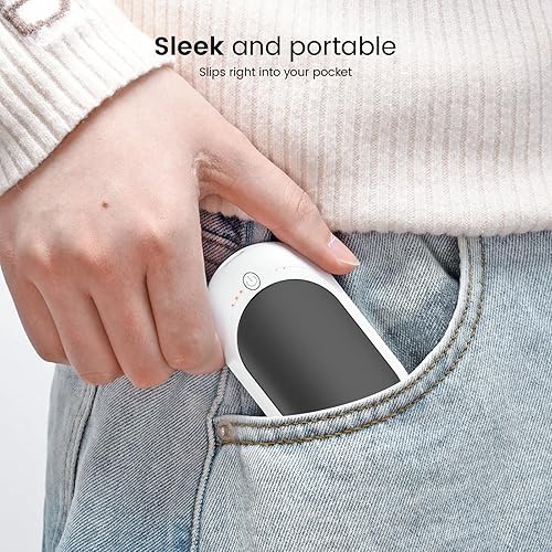 Miniatura 7 de ODOSOLA Calentadores de manos recargables, paquete de 2 unidades, 6000 mAh 2 en 1, calentadores de manos calientes portátiles eléctricos, máximo 20