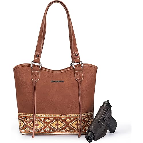 Montana West Women's Western Handbag Tooling Shoulder Bag Concealed Carry Purse with Detachable Holster