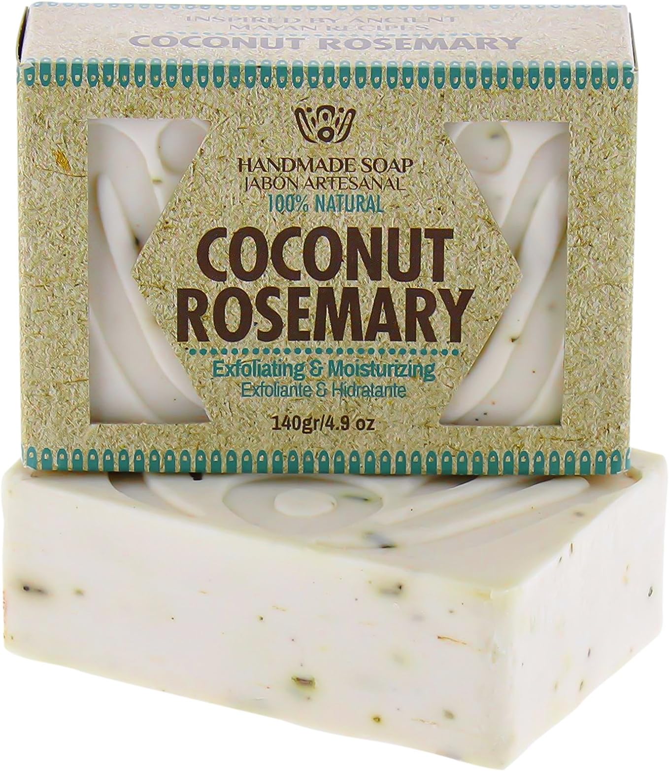 Mayan Turquoise Coconut Rosemary Exfoliating Bar Soap (4.9Oz) - 1 bar