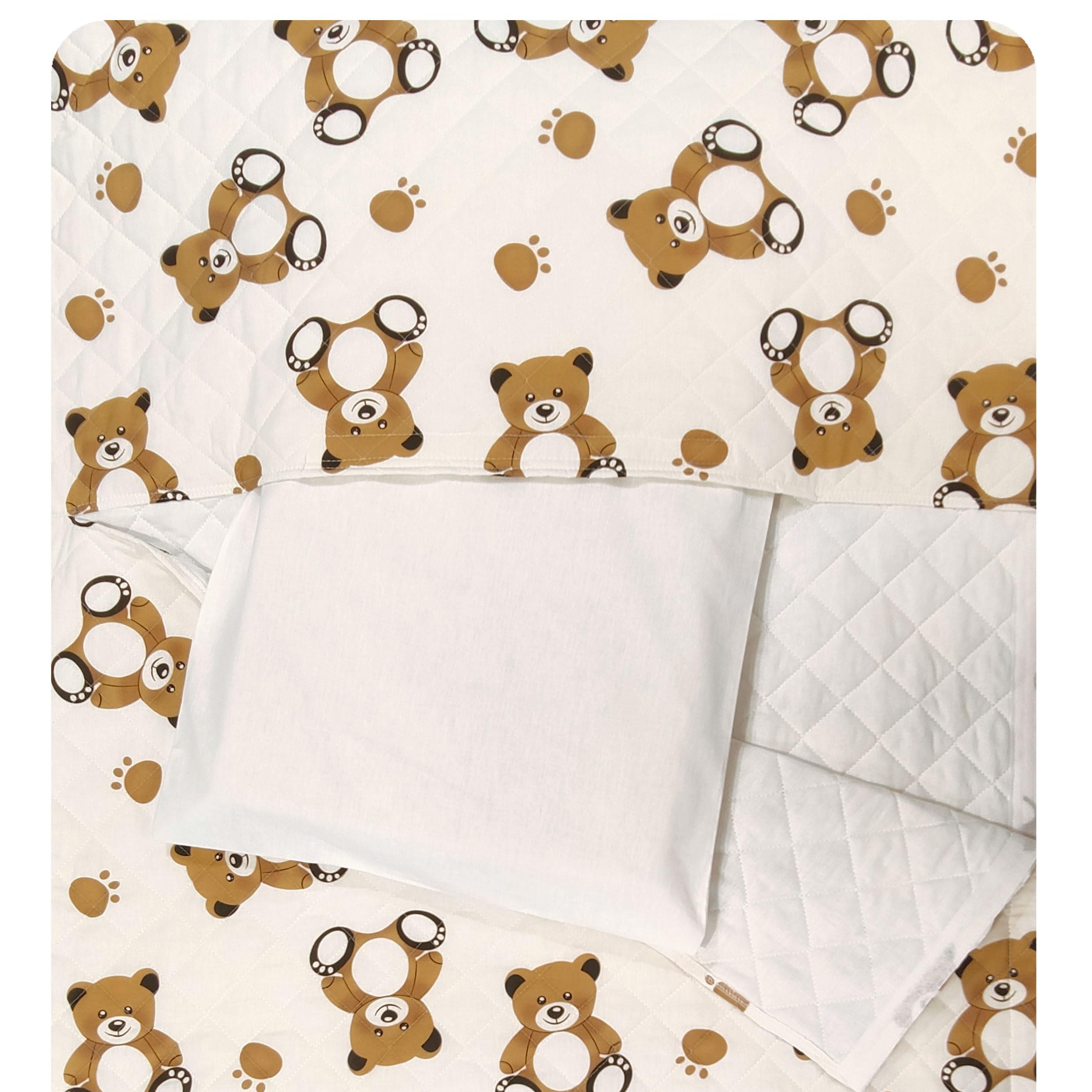 Sacco Nanna Per Asilo - Set In Cotone Trapuntato Per Bambini 2-6 Anni, Made In Italy, Con Tema Orsetti - Foto 10