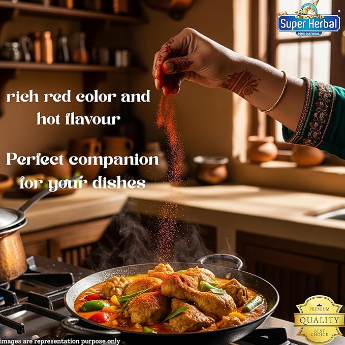 Polvo de Chile Guntur Super Herbal, Especia India Premium, 3.5 oz (100g) miniatura 7