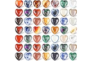 Patelai 72 Pcs Heart Worry Stones Crystal Bulk: Healing Hearts for Love & Meditation
