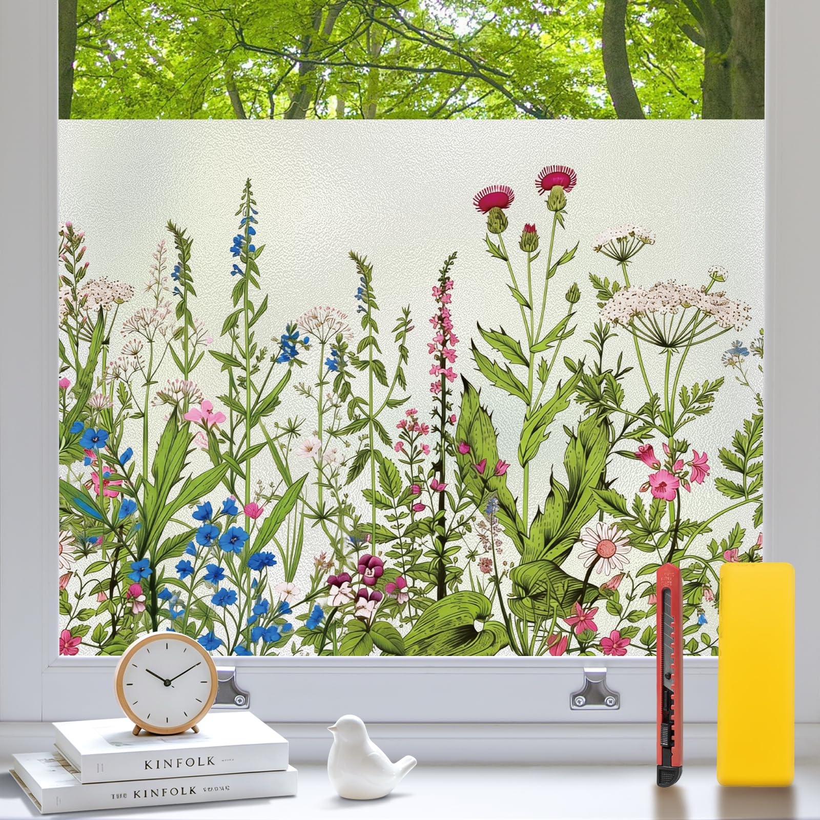 Niviy Fensterfolie Blickdicht Fuchsschwanzgras