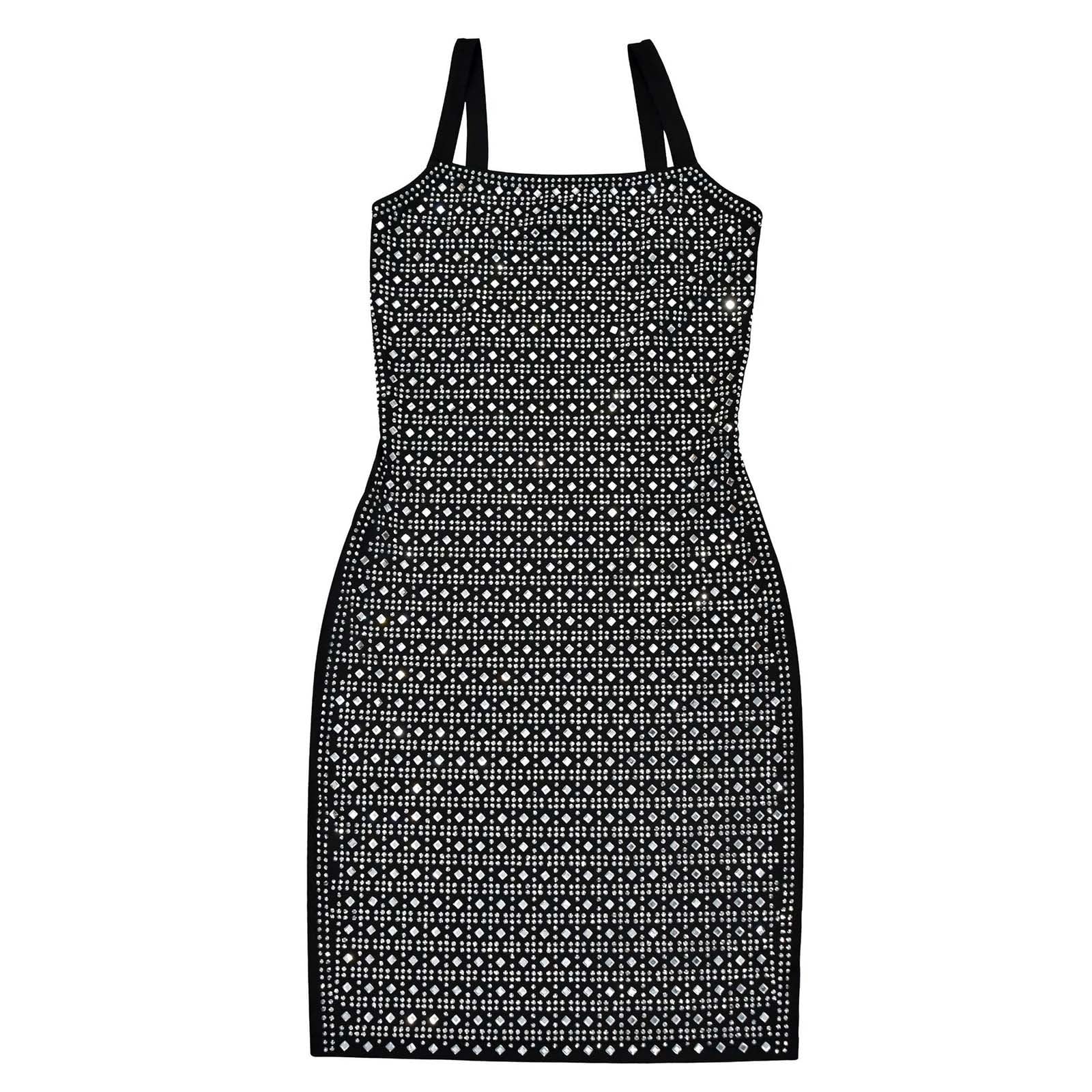 KarnevalskostüMe Damen - Stilvolles Damen Abendkleid mit Figurbetonter Passform Strass-Spaghettiträgern als Elegantes Cocktailkleid für Festliche Anlässe