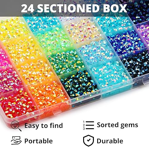 Miniatura 10 de B7000 - Pegamento adhesivo para 7500 unidades de diamantes de imitación verdes para manualidades, ropa, gemas de fondo plano verde esmeralda para