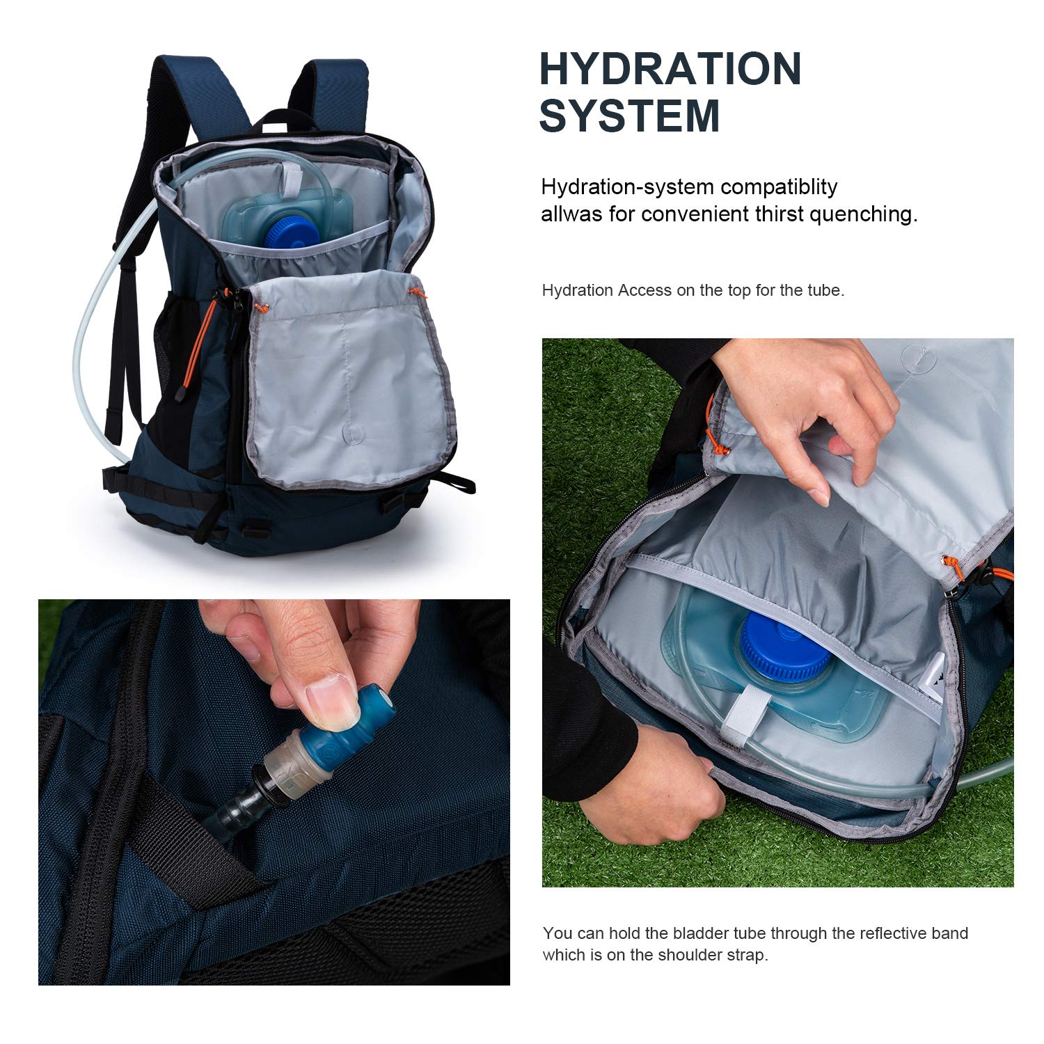Mountaintop 35L Wanderrucksack Herren Damen Reiserucksack Trekkingrucksack Outdoor Rucksäcke mit Regenhülle für Camping Wandern Radfahren Tagesausflüge, 55x30x18cm