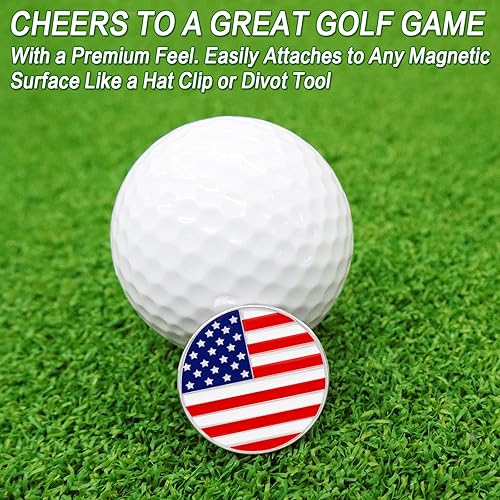 Miniatura 3 de FINGER TEN - Marcador de pelota de golf con clip para gorra, marcadores de patrones variados, juego de regalo de valor, marca de juego Divot,